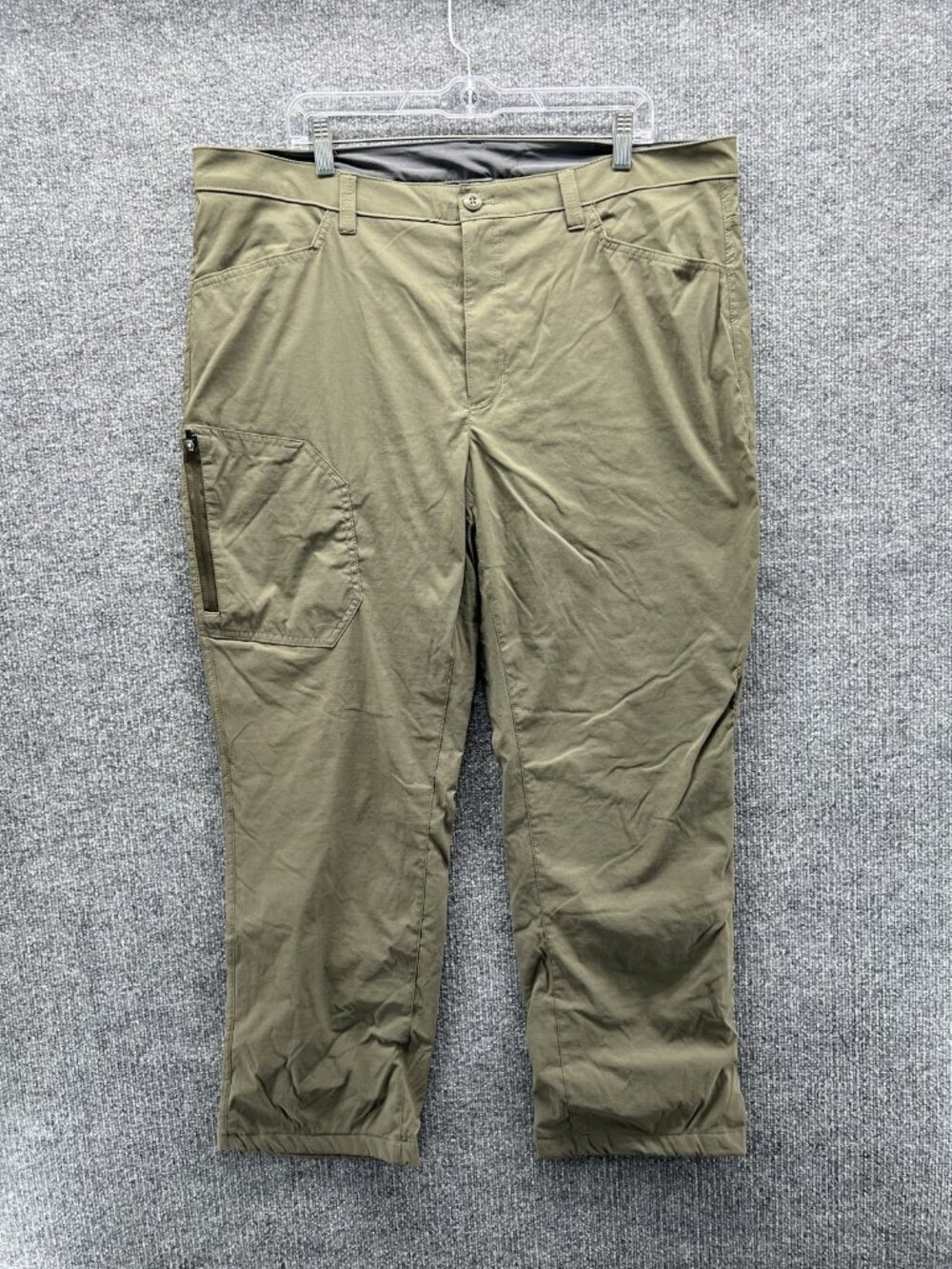 Eddie Bauer Pants Men 40x30 Green Cargo Fleece Lined Winter Workwear Straight